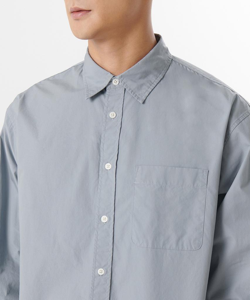 MUSINSA STANDARD Relaxed Washed Poplin Shirt [Cloudy Blue]