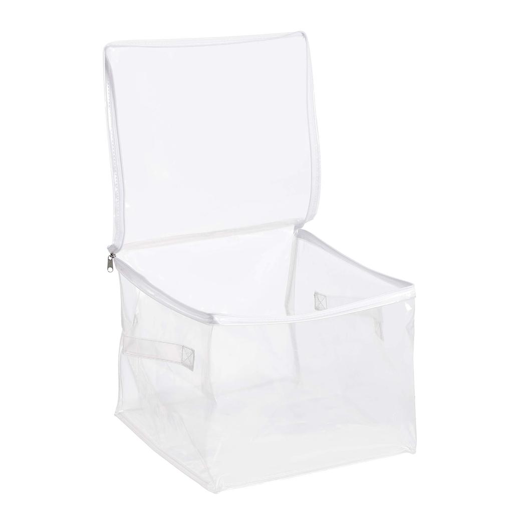 Amazon Basics Storage Boxes with Set of 3 Zippers, Clear,
