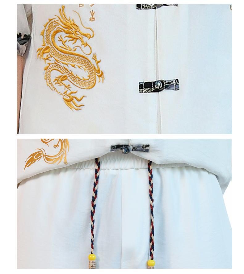 Suxi Men's Summer Chinese Embroidered Two-Piece Retro Suit 8617