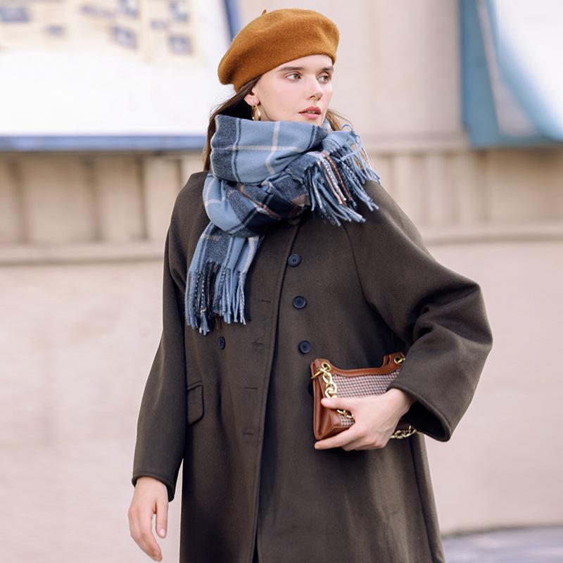 Новый женский зимний универсальный клетчатый шарф из имитации кашемира, теплый студенческий парный шарф для девушки, подарок