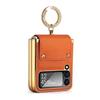 Phone Case Galaxy Z Flip 8 7 6 5 Electroplated Leather Cover With Ring Holder Full Body