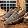 Men Hemp Canvas Casual Shoes Man Flat Loafers Lightweight Male Footwear Soft Walking Driving Tenis Masculino Adulto 69M