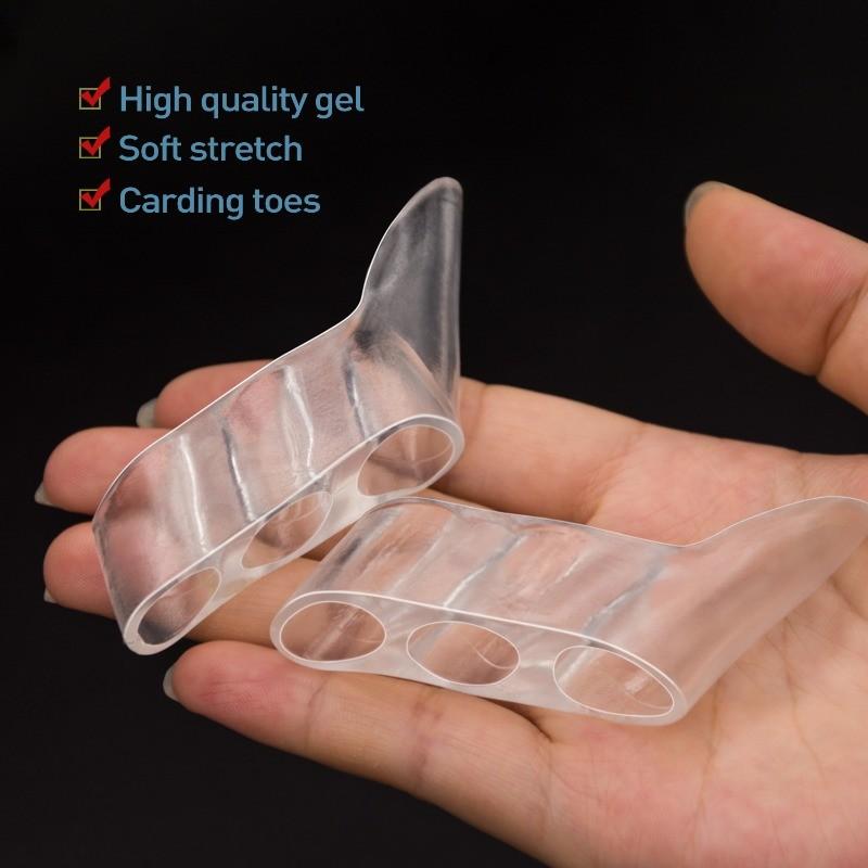 2pcs Silicone Gel Straightener Pain Relief Toe Protector Three-Hole Little Toe Bunion Foot Care Tools