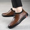 Autumn Winter New Designer Leather Shoes for Men Casual Brushed Warm Loafers Shoes Men Fashion Male Shoe