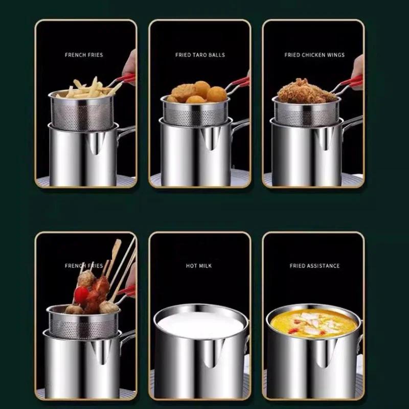 Фритюрница с корзиной для жарки Нержавеющая сталь Кухонная Специальная для жарки курицы Фритюрница Многофункциональная Маленькая кастрюля Кухонные инструменты