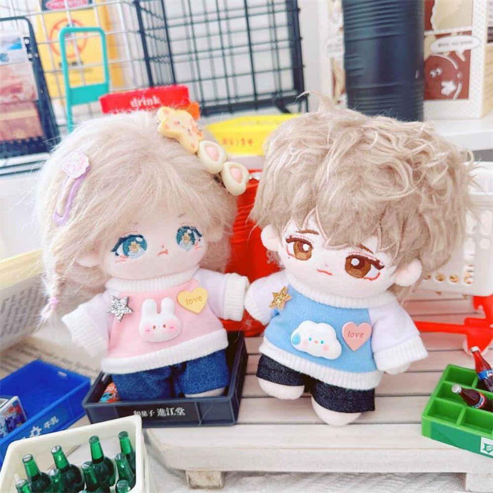 Мини Одежда для Куклы Хлопковый Джинсовый Материал Костюм Свитера для Куклы 10см Хлопковая Мягкая Кукла