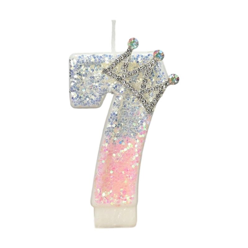 Birthday Candle Pink Crown Number Cake Candle,Birthday Cake Toppers Cupcakes Decorations Anniversary Celebrations Supplies