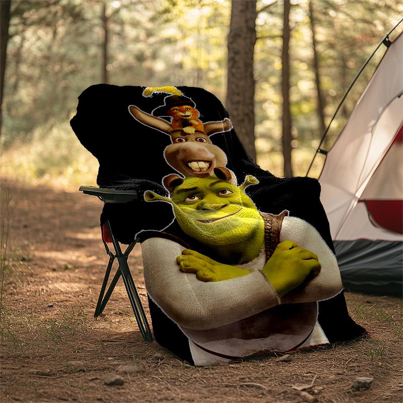 Shrek Theme Printed Blanket - Perfect for Couch, Bed, Travel & Outdoor Use | Machine Washable, Cozy & Durable.