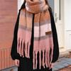 Scarf Women's Winter Solid Color Maillard Versatile Student Sense of Advanced Atmosphere Thickened Warm Fringed Scarf
