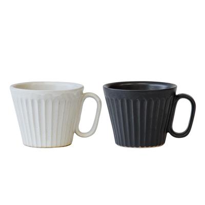 Кружка Wired Beans Кружка Wired Beans на всю жизнь Кружка Kasama ware Shinogi 240 мл, набор из пары Белый матовый/Черный