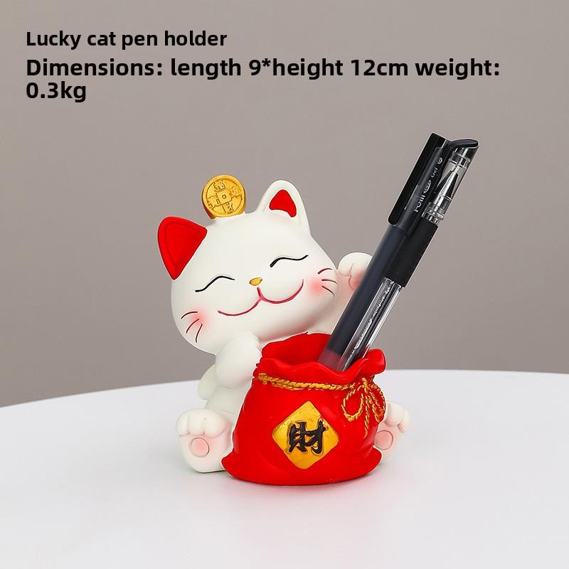 Милая подставка для мобильного телефона, украшение, милый манеки-неко из смолы, для офисного стола, милый подарок, украшение