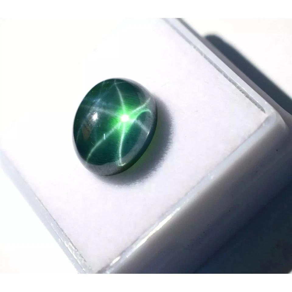 6 Ct Natural Green Star Sapphire Oval Cut Certified Flawless Loose Gemstone