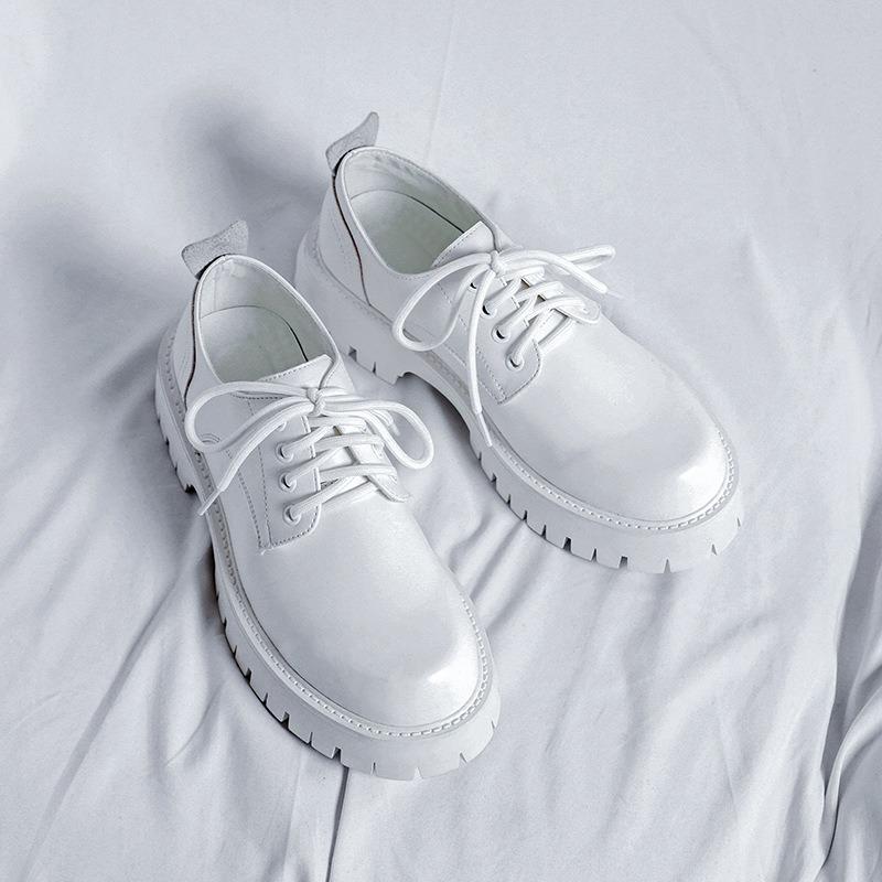 Мужская обувь из высококачественной кожи, британские повседневные туфли дерби на толстой подошве, мужская формальная обувь для свадьбы, черные ботинки с низким верхом, роскошная обувь