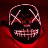 Purge-like Red LED Horror Mask with 3X Controllable Light Effects, for Halloween As a Costume For[~4]
