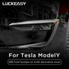 Для Tesla Model Y ABS передняя противотуманная фара, украшение в виде ножа для бровей, матовый черный, модификация из углеродного волокна, переупаковка автомобиля