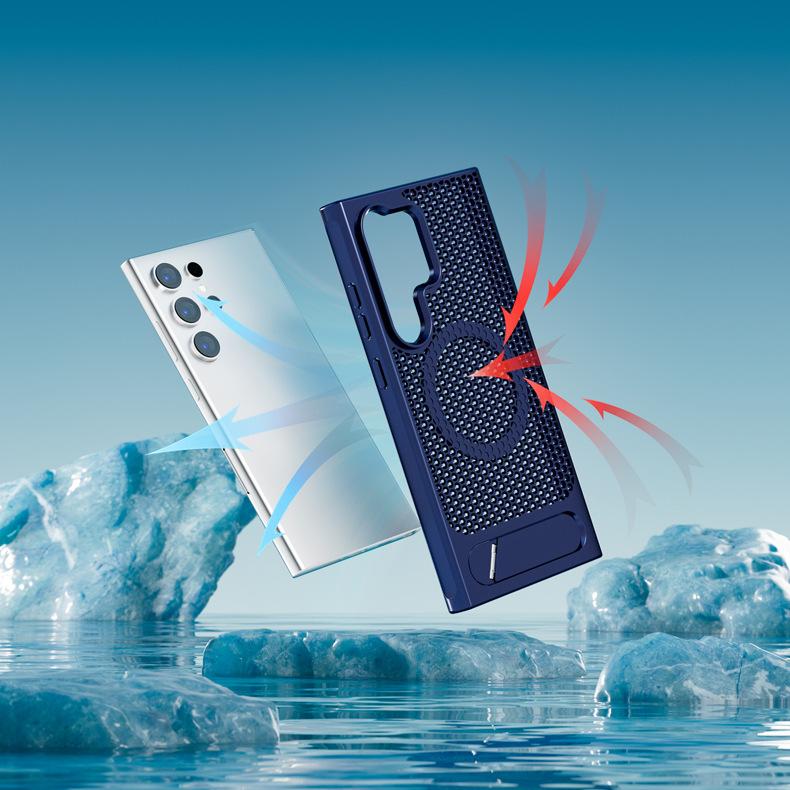 Применимо к Samsung s25 косой флип-подставка чехол для мобильного телефона сотовый дышащий чехол с рассеиванием тепла s24plus магнитный чехол для мобильного телефона