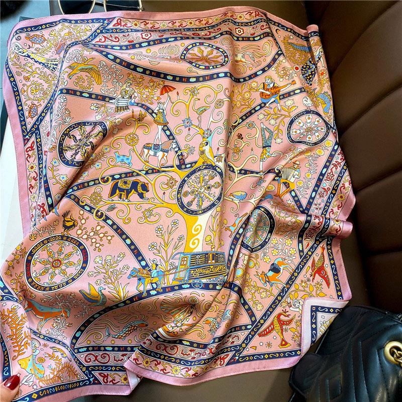 100% натуральный шелковый квадратный шарф женский бандана платок шарфы шали квадратный ворот фуляр накидки cachecol femme schals bufanda