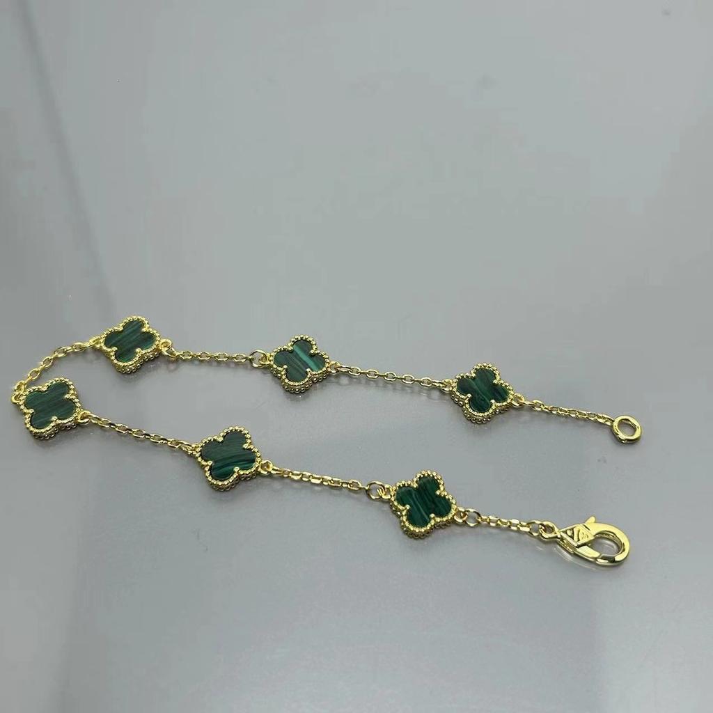 Высококачественный мини-браслет с четырёхлистным клевером из красного агата с шестью цветками, женский, знаменитость, элитный, женский браслет