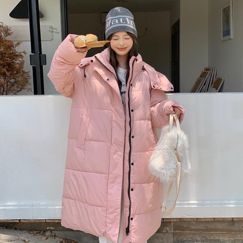 Женское зимнее пальто 2024 года с капюшоном, удлиненное, хлопковое - Толстое, теплое и длиной ниже колена