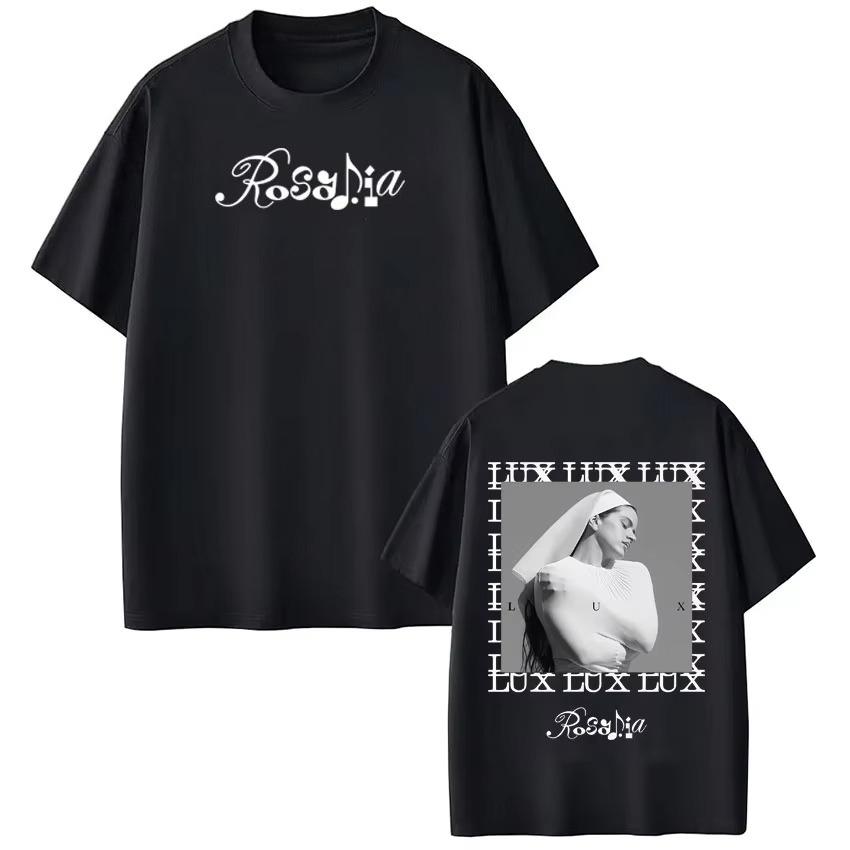 Singer Rosalía LUX Album Tour 2026 Print T Shirt Men Women Fashion Tshirt Shortsleeved Cotton summer Vintage Aesthetic Top