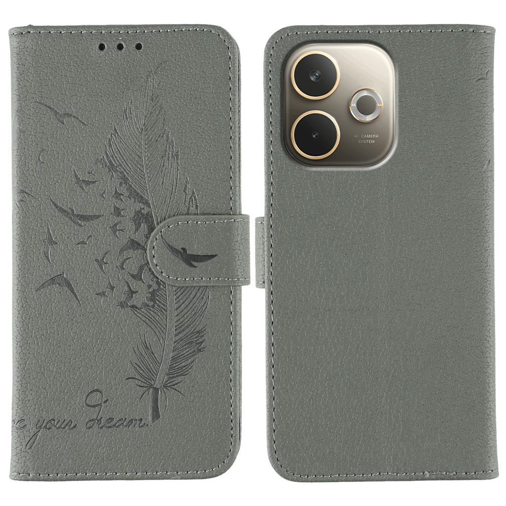 Для Oppo A5 Pro 5G (Глобальный) Чехол Кожаный кошелек с тиснением пера Чехол для телефона