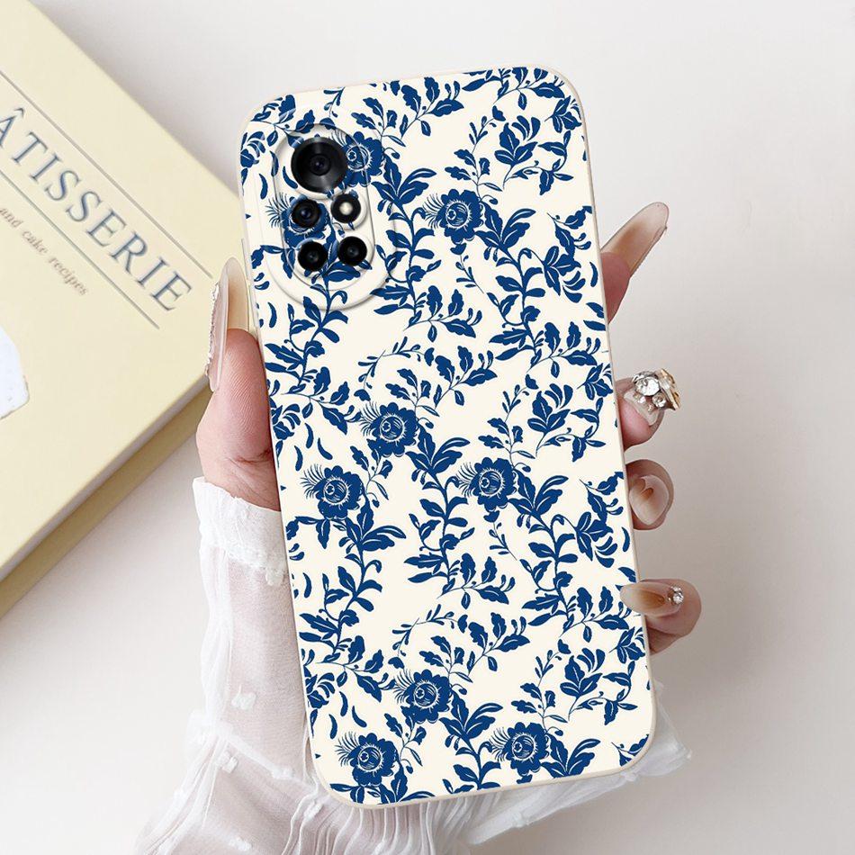 For Huawei Nova 8 8i Beautiful Bow Rose Painting Phone Case For Huawei Nova8 Nova8i Shockproof Soft Silicone Cases
