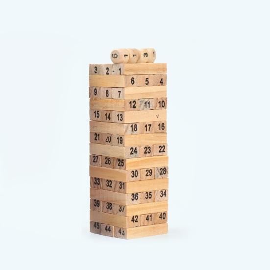 48/54 шт./набор строительных блоков, игра-башня с кубиками, мелкая моторика, координация рук и глаз, обучающая детская деревянная игрушка для укладки блоков
