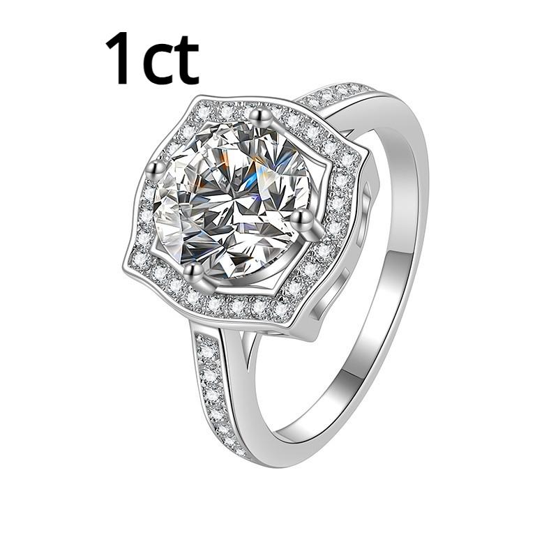 Кольцо с муассанитом цвета S925, женское кольцо из стерлингового серебра 925 пробы, кольцо 1/2 карата, обручальное кольцо с бриллиантом, обручальное кольцо, подарок для подруги