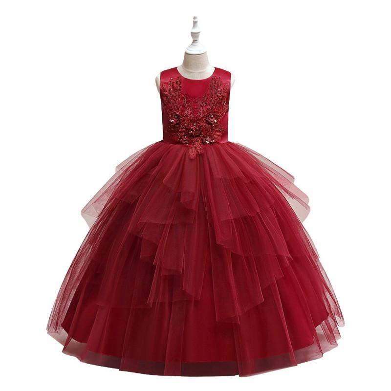 Girls Formal Dress Sleeveless Long Gown Princess Party Toddler Teen Girl Winter