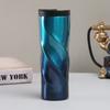 500ML Stainless Steel Thermal Cup Insulated Coffee Tumbler with Lid Spiral Design Vacuum Travel Mug