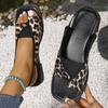 Plus Size Flat Sandals Women 2024 New Set Toe Square Head Casual Roman Sandals