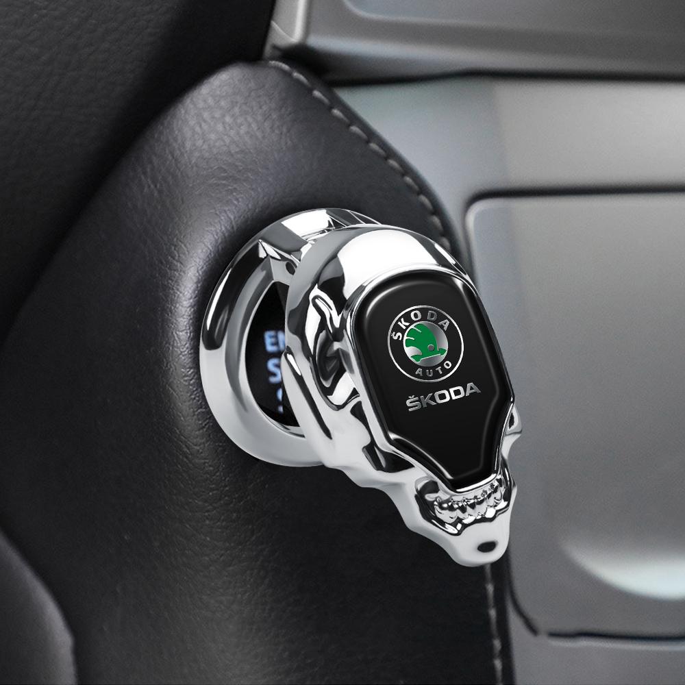 ADT1 Car Engine Start Stop Button Protective Cover Metal Sticker Decorative Accessories For Skoda Octavia 2 Kodiaq Fabia Karoq Superb