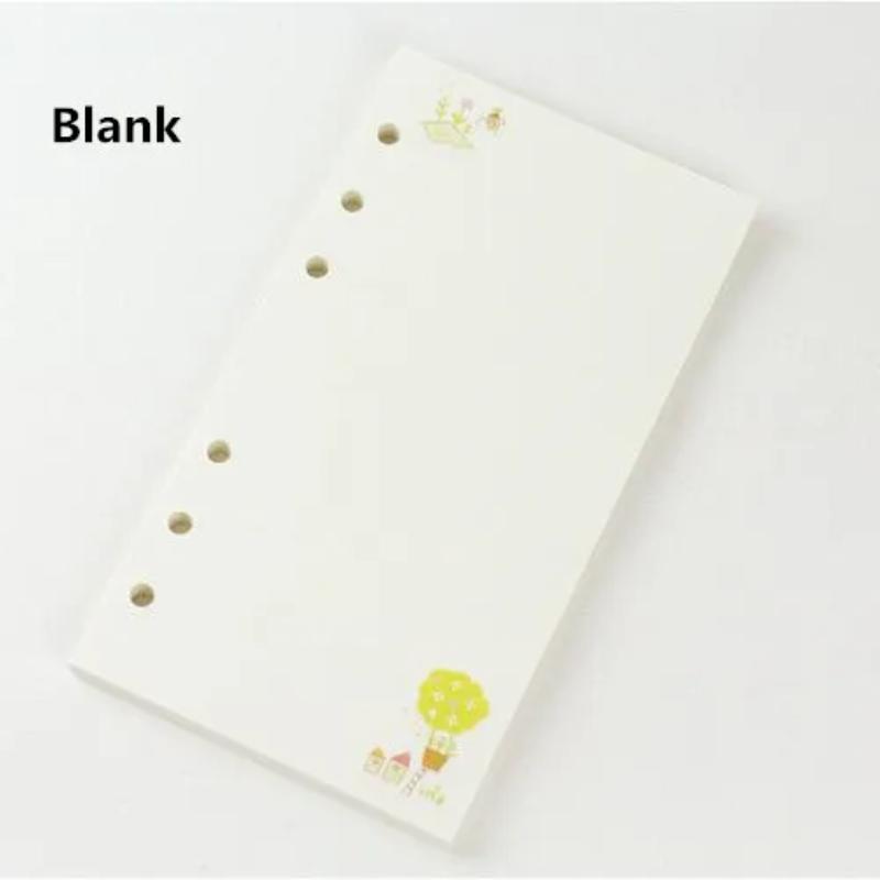A5 A6 Kawaii 45 листов Блокнот с отрывными листами Бумага для заполнения Спиральный переплет Индекс Внутренняя страница Ежедневная Ежемесячная Еженедельная повестка дня