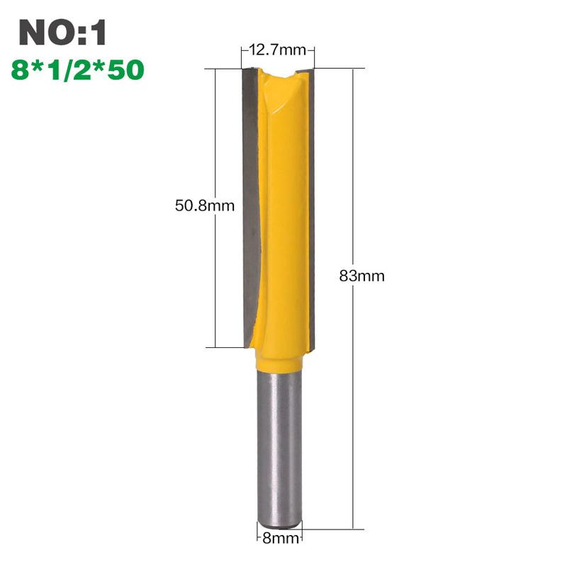 8mm Shank Carbide Extra Long Straight Router Bit Woodworking Cutter 3 Sizes