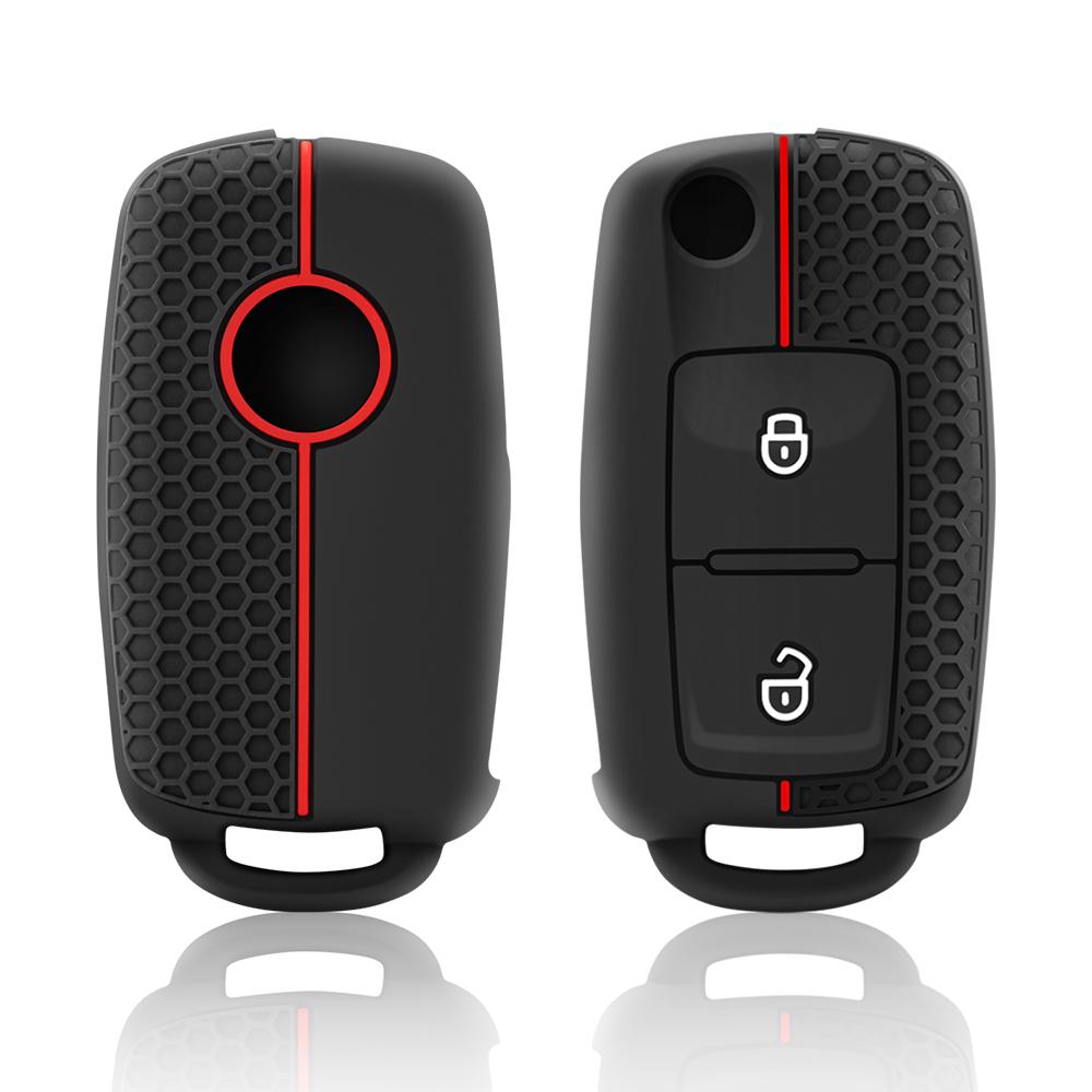 Для VW Golf Polo SKODA SEAT силиконовый чехол для ключей с 2 ​​кнопками и дистанционным брелоком в виде чехла