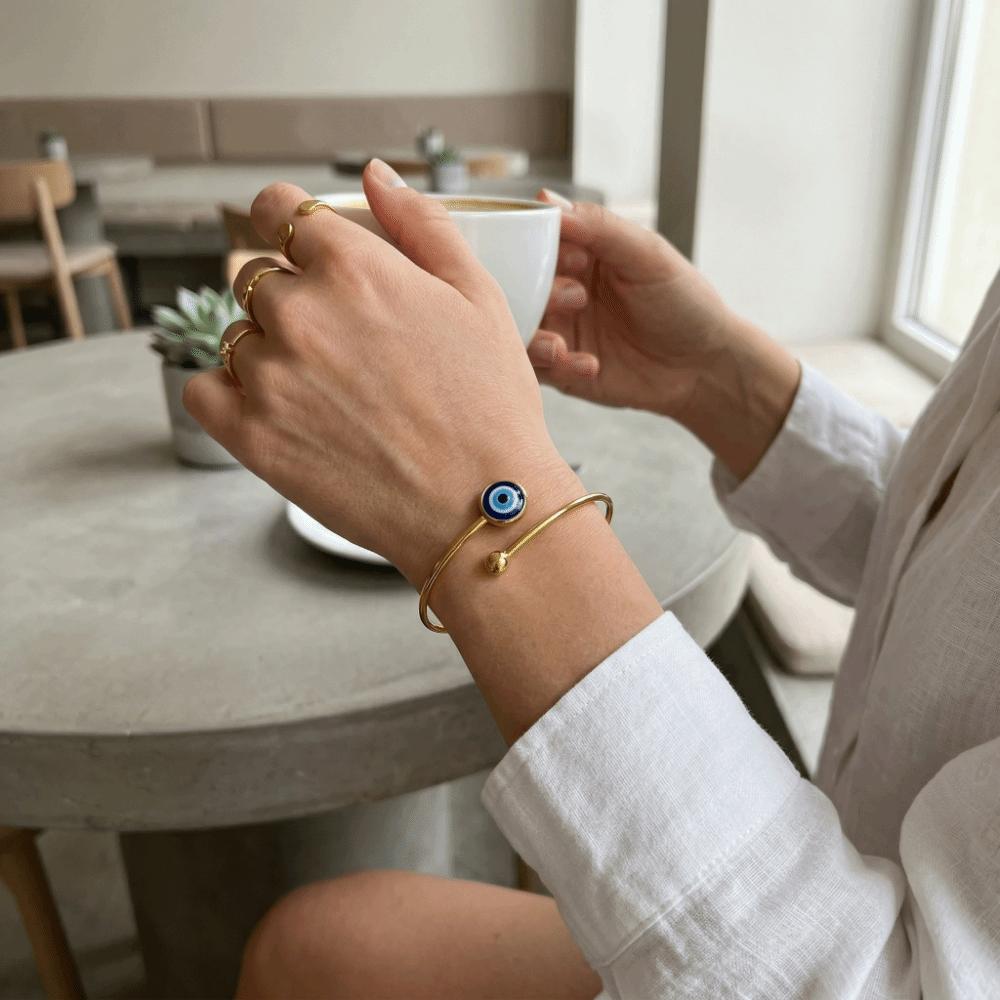 Personalized Demon Eye Bracelet Gothic Blue Eye Ring Adjustable Creative Bangle Special Occasions