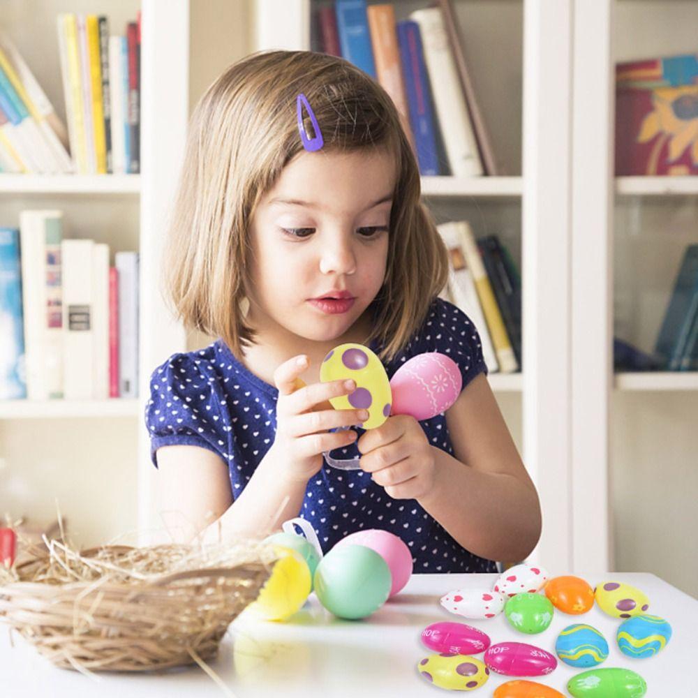 Children's Toys Colourful Easter Egg Fillable Easter Egg Plastic Assorted Eggs DIY Educational Toys