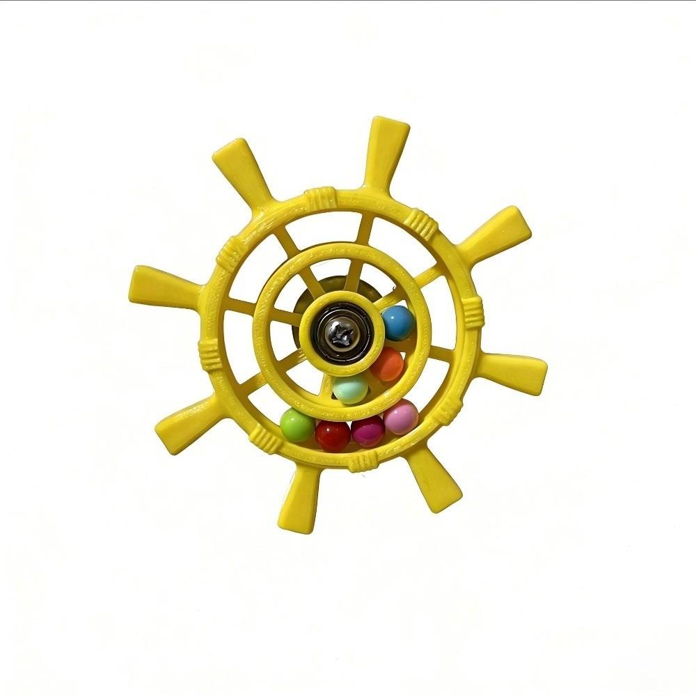 Bite Resistant Interactive Spinning Wheel Rudder Shaped Parrots Rotating Toys Entertainment