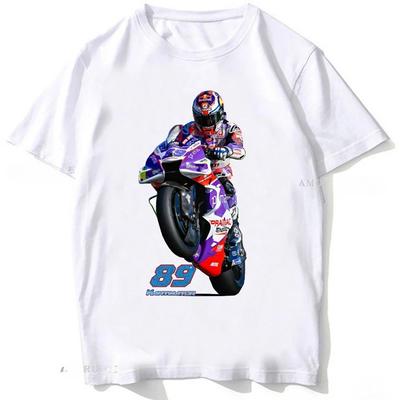 Футболка для фанатов Jorge Martinator 89 GP Race Ride Новая летняя мужская с коротким рукавом Спортивная для парней Повседневная Футболки Мотоциклетная езда Белые Топы