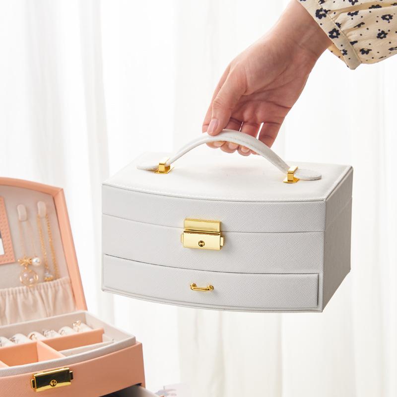 Double-layer Jewelry Storage Box Large Capacity Drawer Type Jewelry Box Creative Earring Jewelry Storage Box