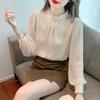 2024 Fall Women's Versatile Long Sleeve Chiffon Blouse - Fashionable and Trendy Top