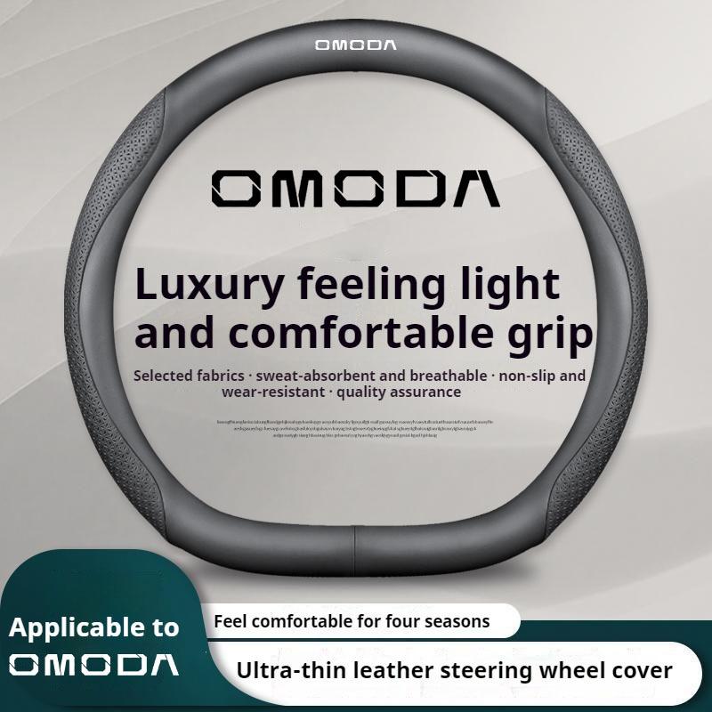 38cm Leather Car Steering Wheel Cover ,For JAECOO OMODA C5 O5 E5 C7 C8 C9 2025 2026, Breathable anti-slip interior Accessories