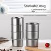 Серебряная пикниковая штабелируемая чашка 300 мл кружка для воды многоразовая кофейная кружка для путешествий дома