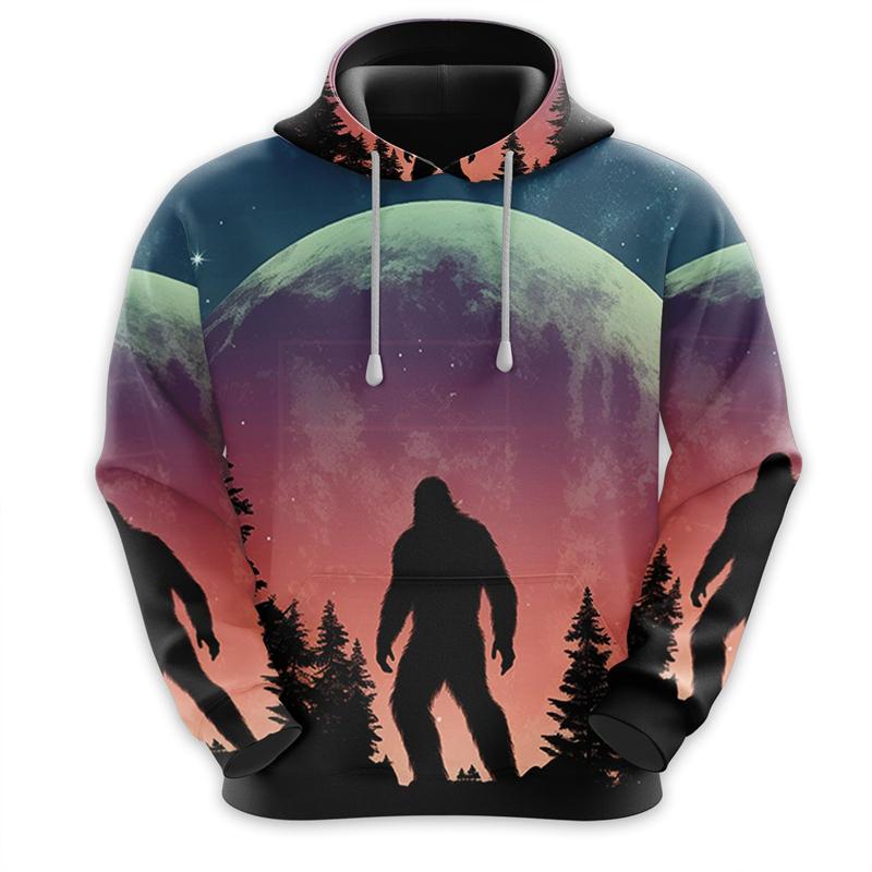 Толстовки с принтом Bigfoot Love, модные толстовки с капюшоном Sasquatch для мужчин, одежда, спортивный костюм Big Foot для женщин, пуловеры для мальчиков 2000 года