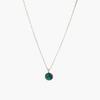 J.Lauren 0N0708 Malachite Raw Stone Pendant Silver Necklace