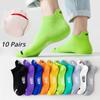 1/5/10 Pairs Women Ankle Socks Breathable Low Short Socks Casual Sport Anti-wear Fashion Four Seasons Street Non-slip Socks