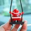 Festival Swinging Santa Auto Mirror Hanging Decoration Resin Christmas Ornament For Car Home Decoration