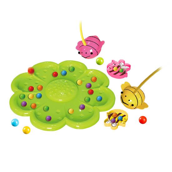 1 Set Bee Bean Picking Fishing Game Magnetic Bead Catcher Tabletop Game with Headband Kids Parents Family Party Interactive Educational Toy