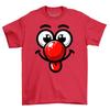 Tongue Face Red Nose Novelty Funny T-Shirt Adults and Kids Comedy Tee Shirt