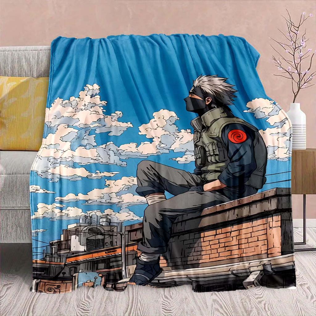 Naruto Anime Flannel Blanket - Soft Warm Perfect for Sofa, Bedding Camping Travel Office Home Decor -QJY